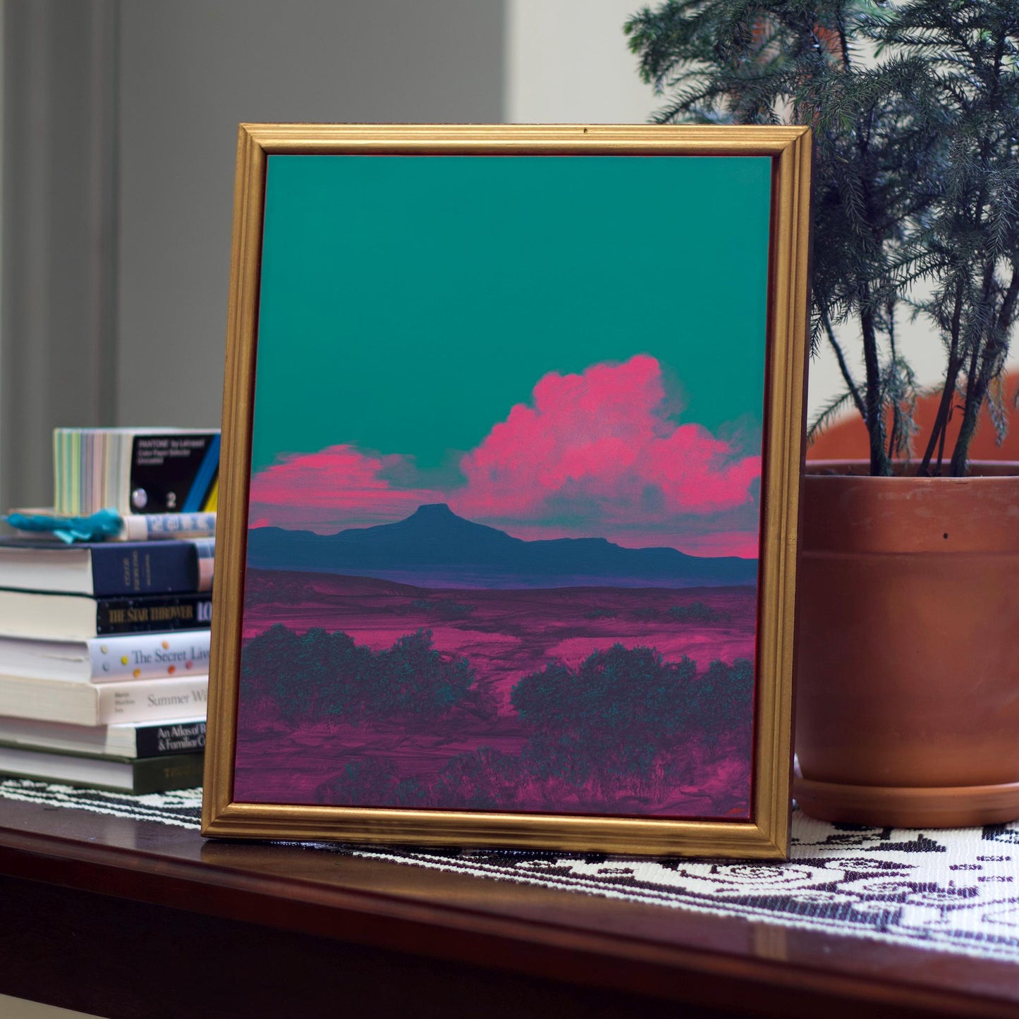 Abiquiú Series 4, No.6 - 11" x 14"- Southwestern Oil Painting in Handmade Frame