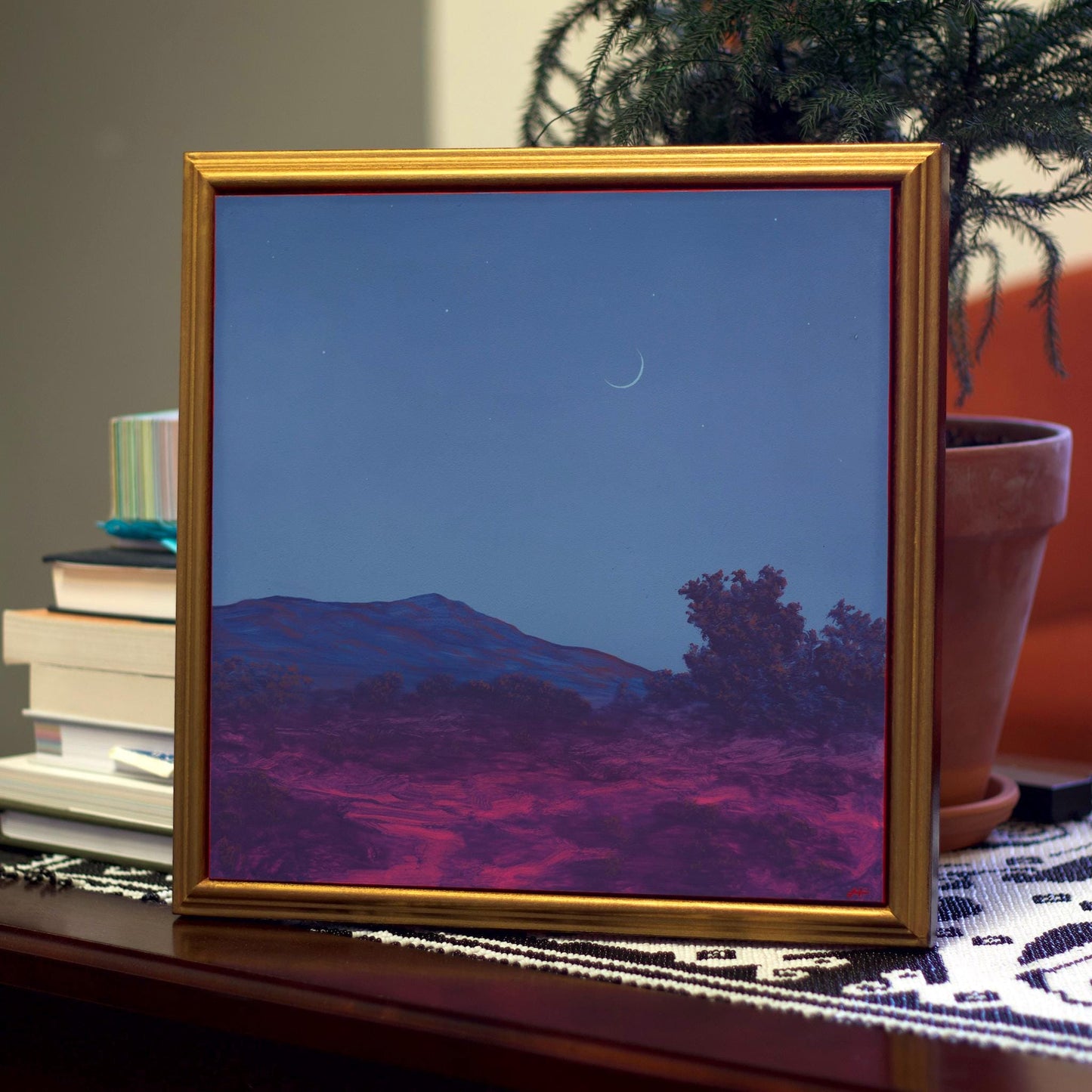 Sangre de Cristo Series 7, No.9 - 12" x 12" Oil Painting in Handmade Frame