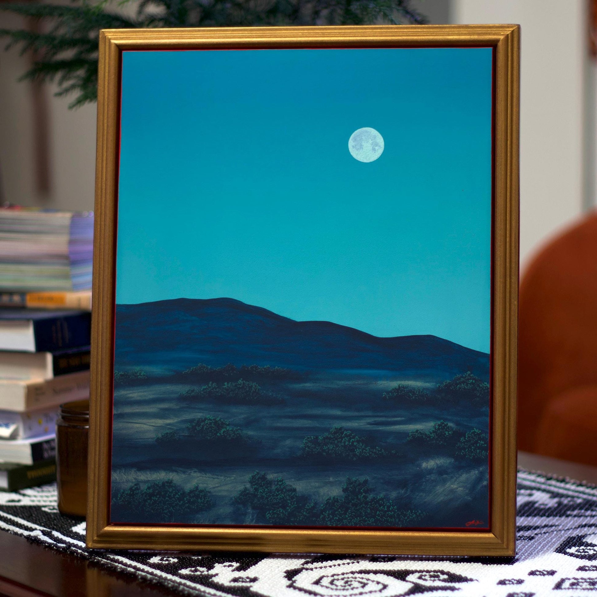 Sangre de Cristo Series 8, No.3 - 11" x 14"- Southwestern Oil Painting in Handmade Frame