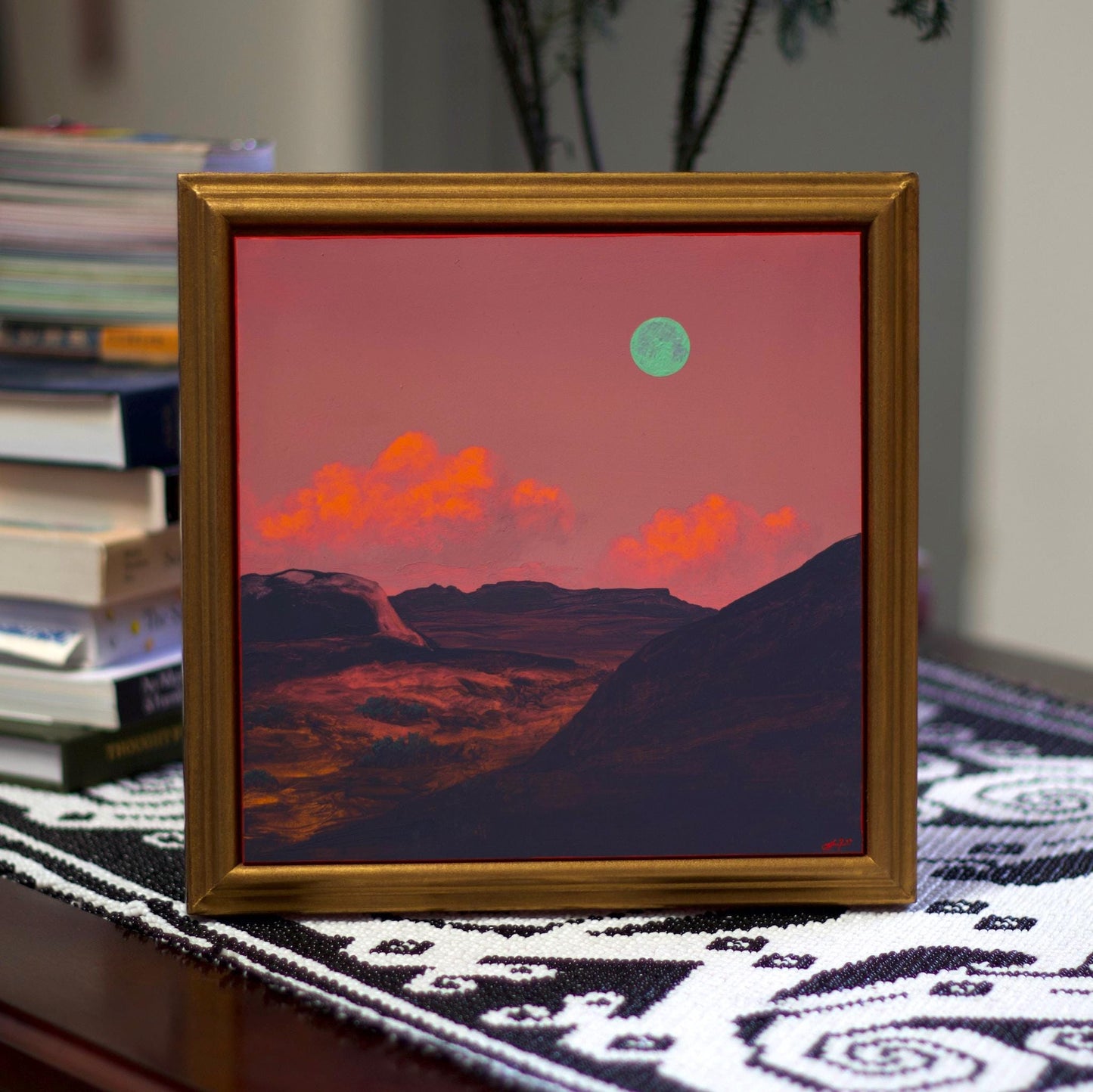 Moab No.7 - 8" x 8"- Southwestern Oil Painting in Handmade Frame