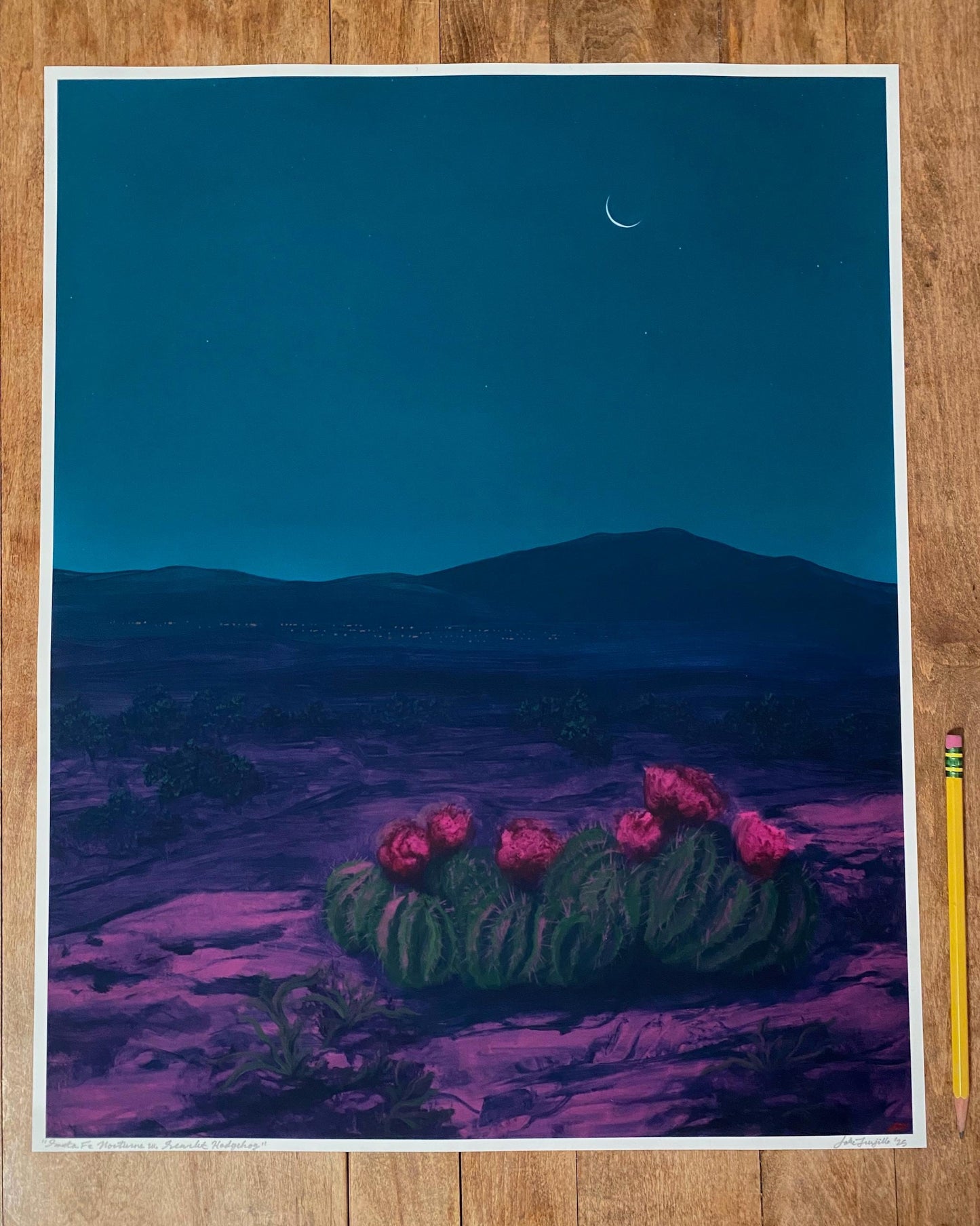 Santa Fe Nocturne w. Scarlet Hedgehog – Unframed Print