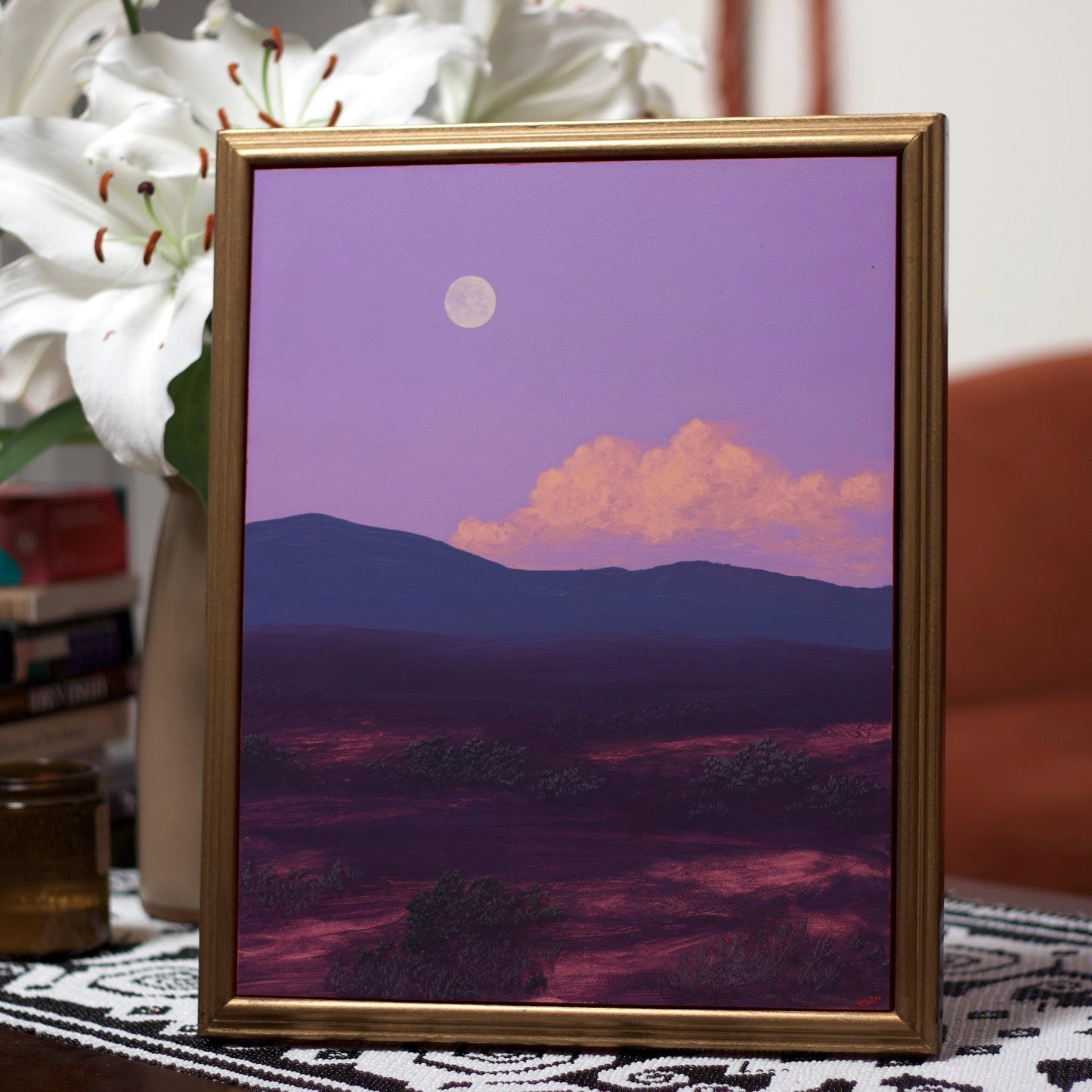 Picacho No.7 - 11" x 14"- Southwestern Oil Painting in Handmade Frame