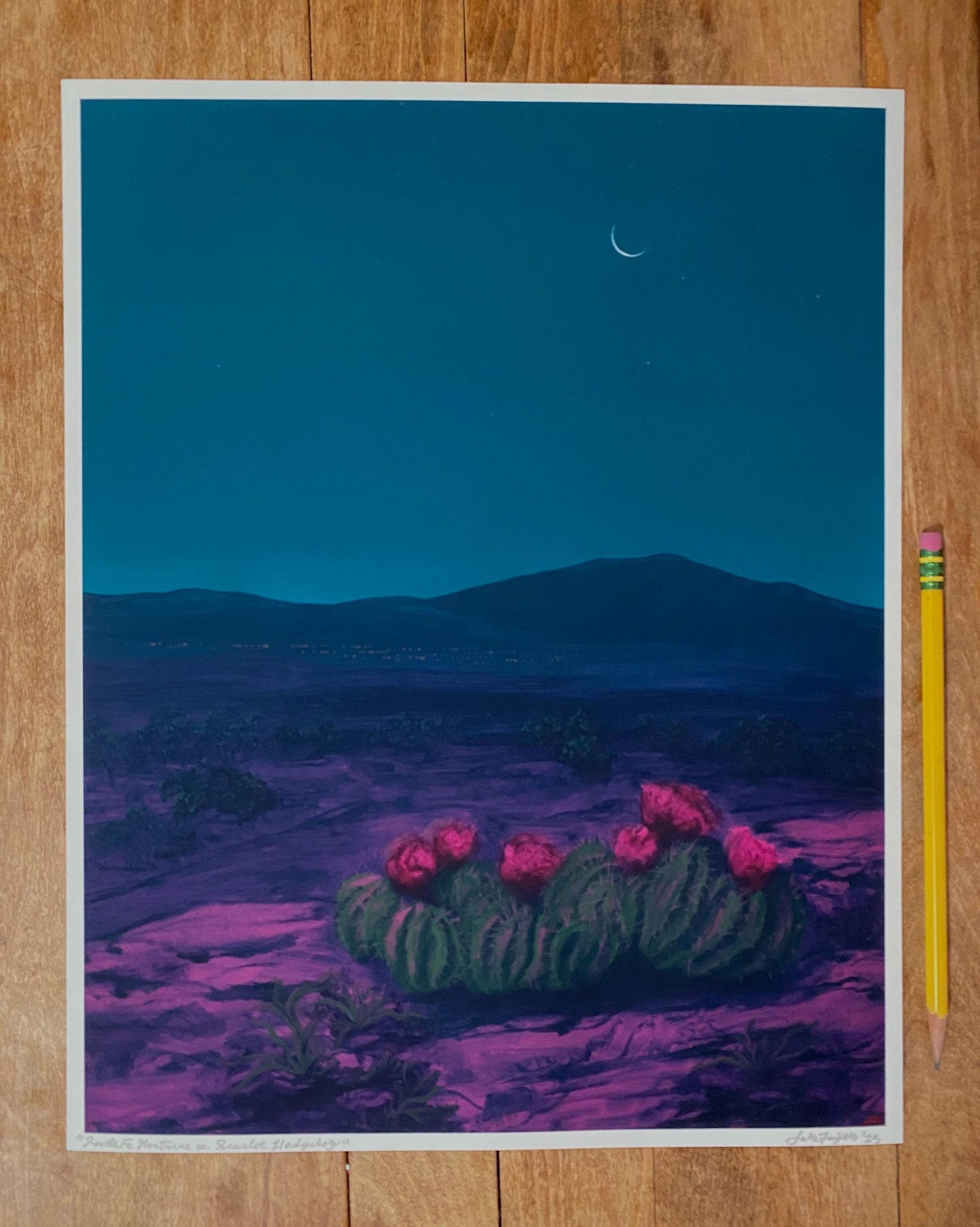 Santa Fe Nocturne w. Scarlet Hedgehog – Unframed Print