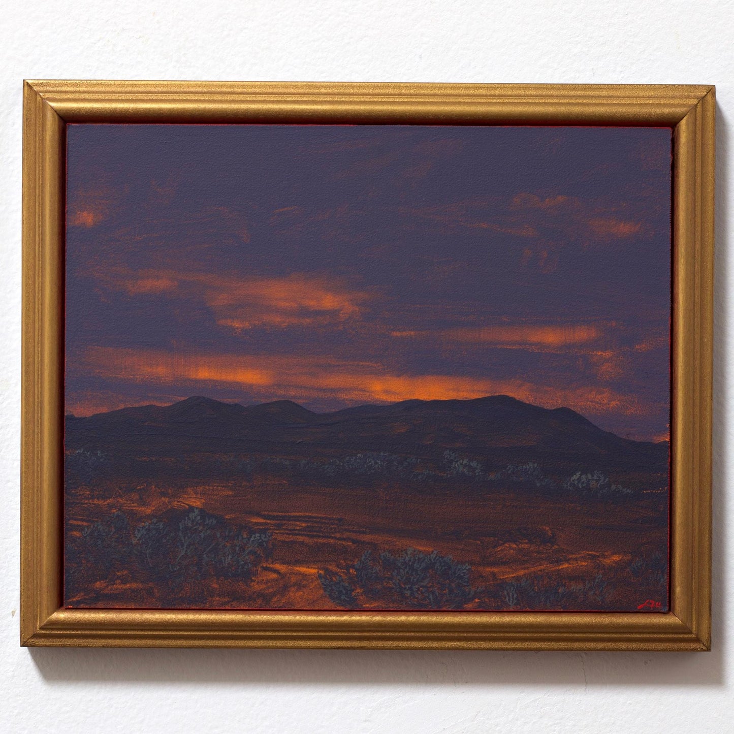 Ortiz Series 3, No.10 - 8" x 10", Original Southwestern Landscape Painting in Handmade Frame