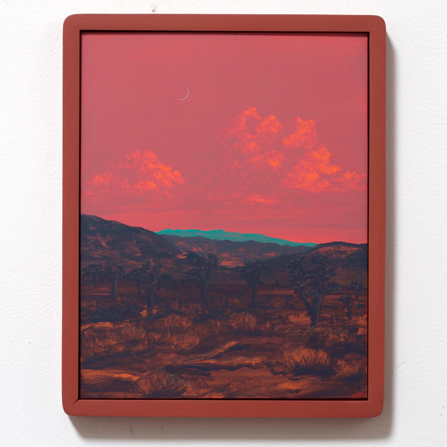Joshua Tree No.1 - 11" x 14", Original Southwestern Landscape Painting in Handmade Frame
