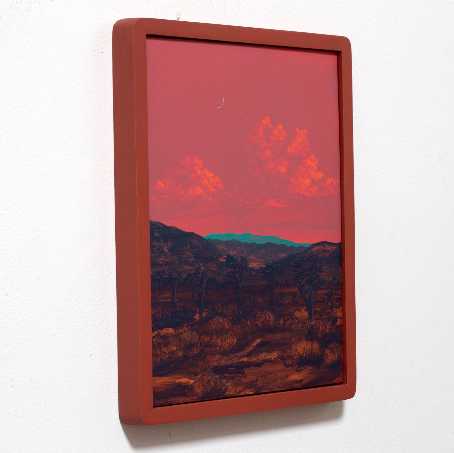 Joshua Tree No.1 - 11" x 14", Original Southwestern Landscape Painting in Handmade Frame