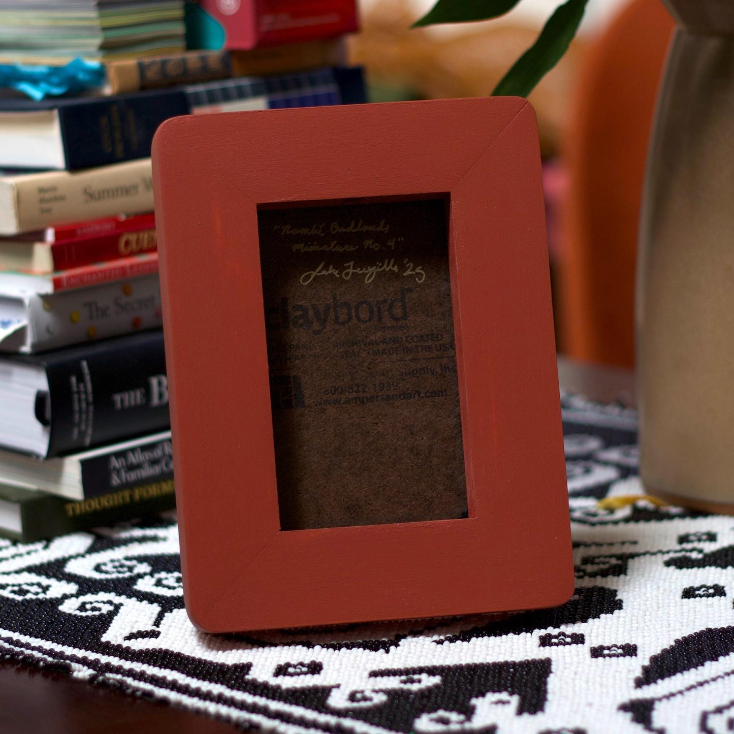 Nambé Badlands Miniature No.4 - 5" x 7", Original Southwestern Landscape Painting in Handmade Frame