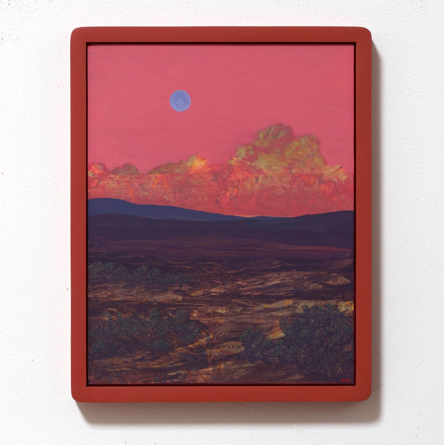 Nambé Badlands No.3 - 11" x 14", Original Southwestern Landscape Painting in Handmade Frame