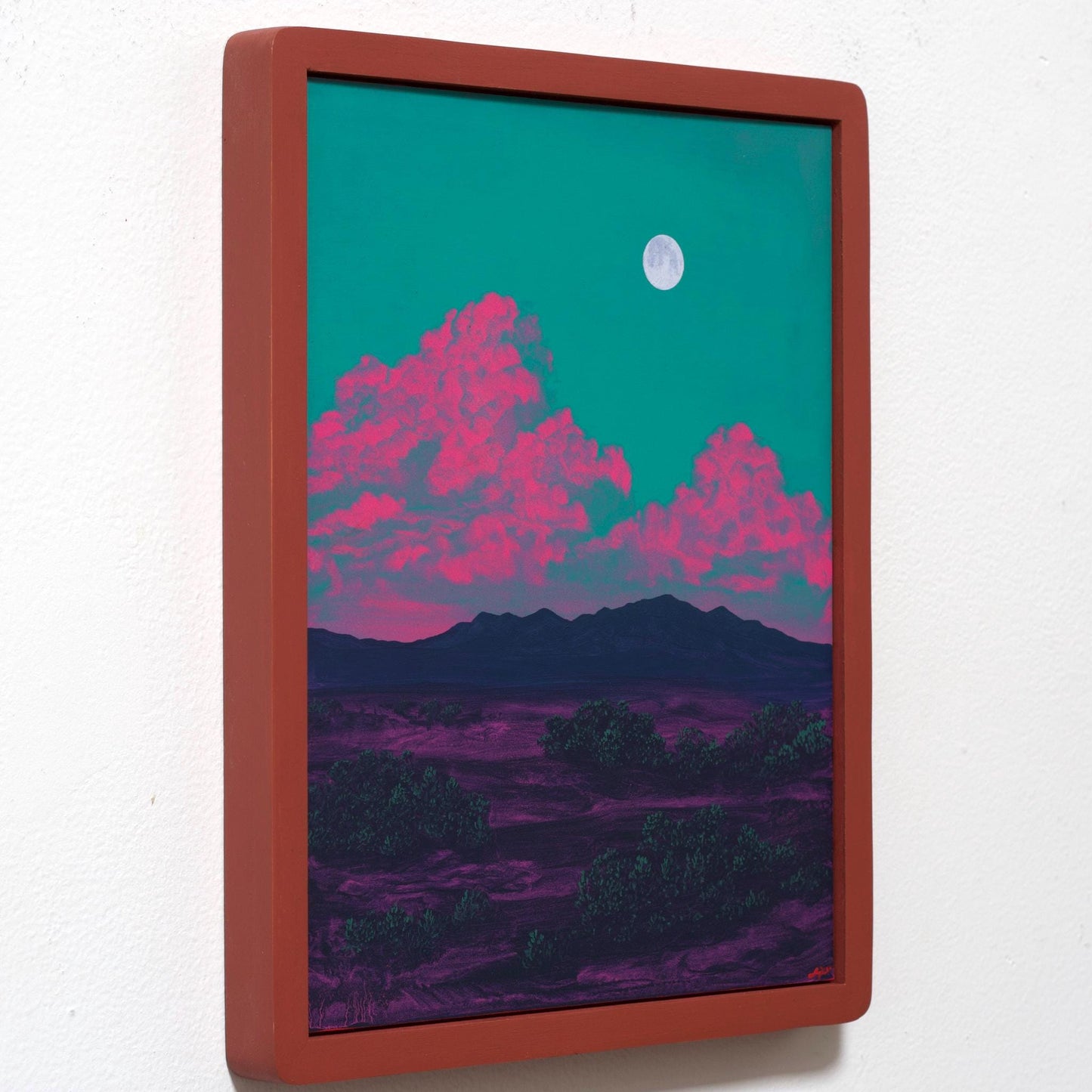 Ortiz Series 3, No.11 - 11" x 14", Original Southwestern Landscape Painting in Handmade Frame