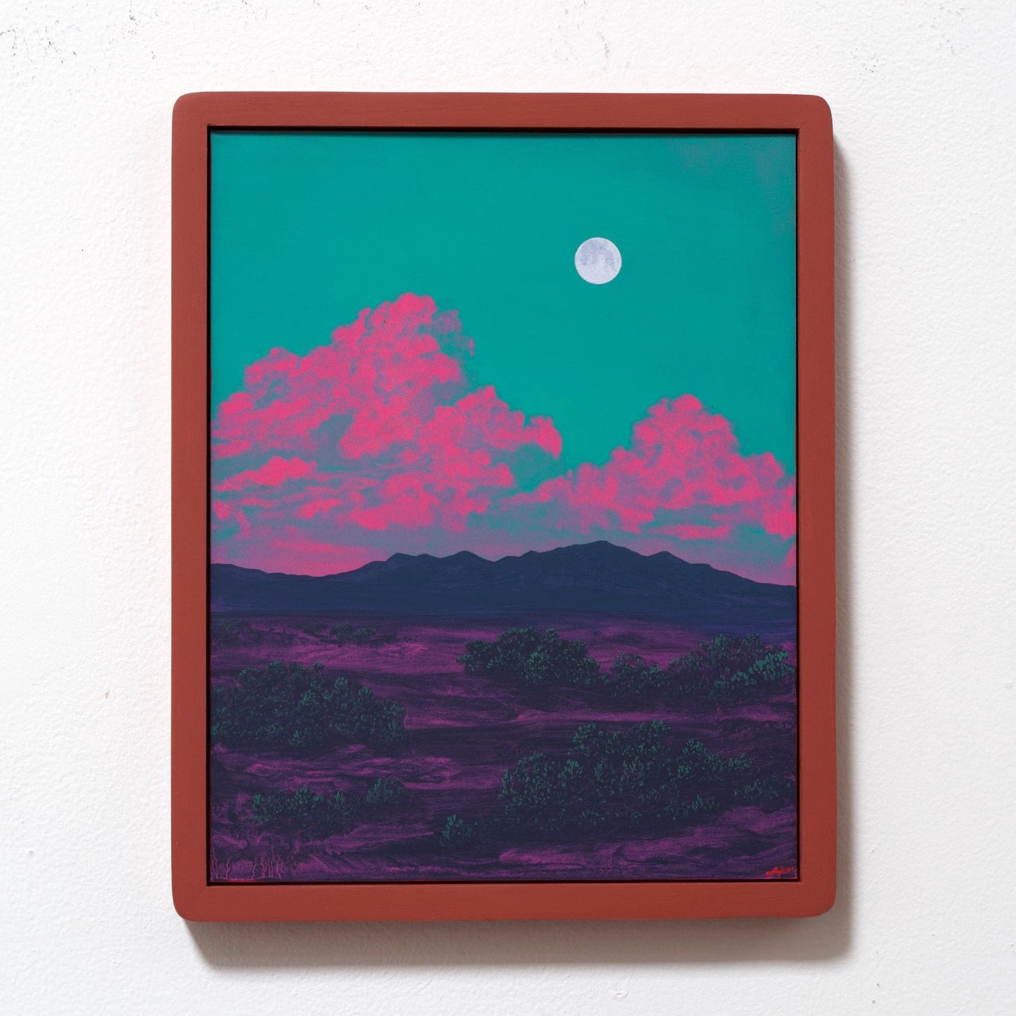 Ortiz Series 3, No.11 - 11" x 14", Original Southwestern Landscape Painting in Handmade Frame