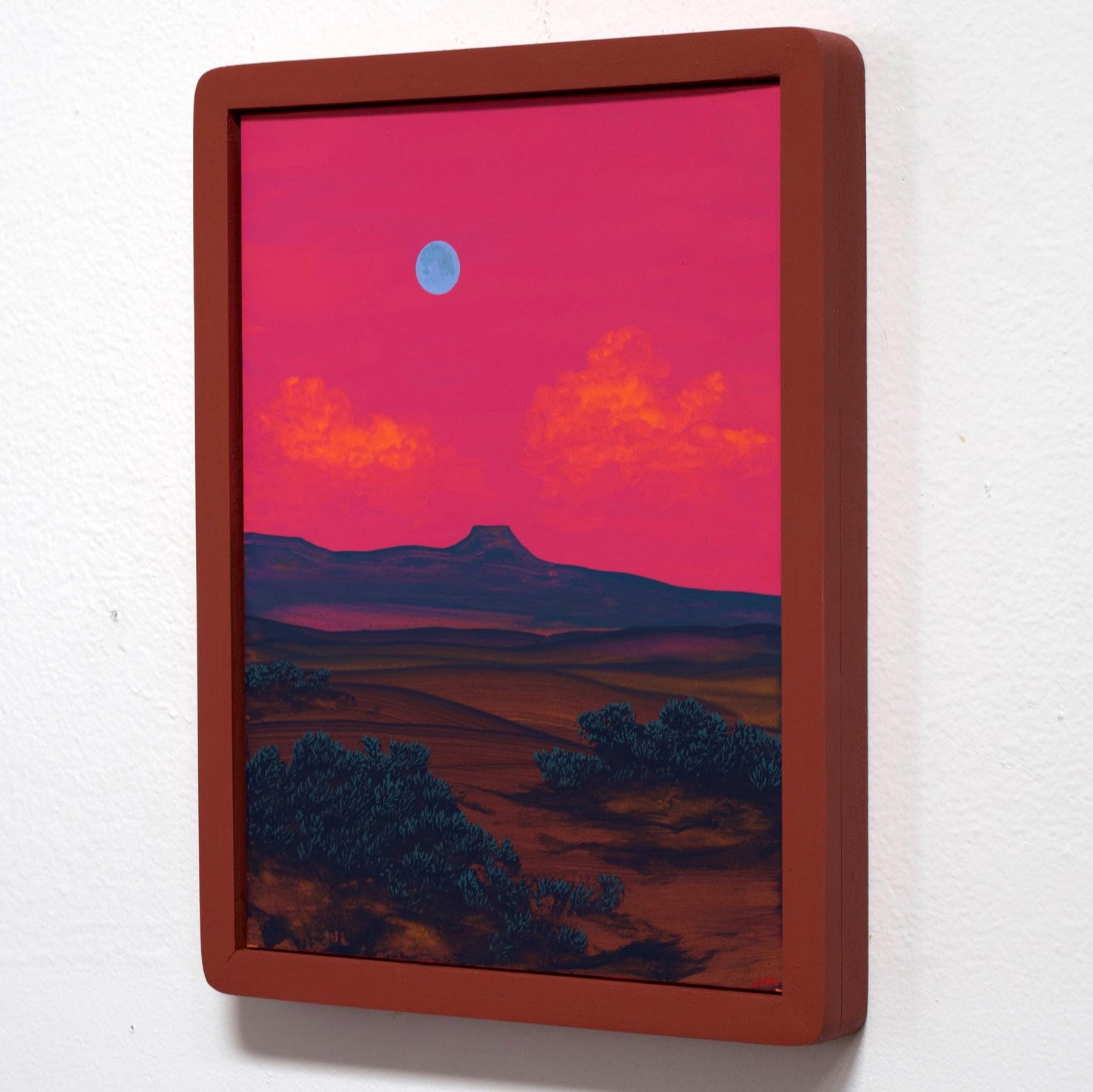 Abiquiú Series 4, No.13 - 9" x 12"- Southwestern Painting in Handmade Frame