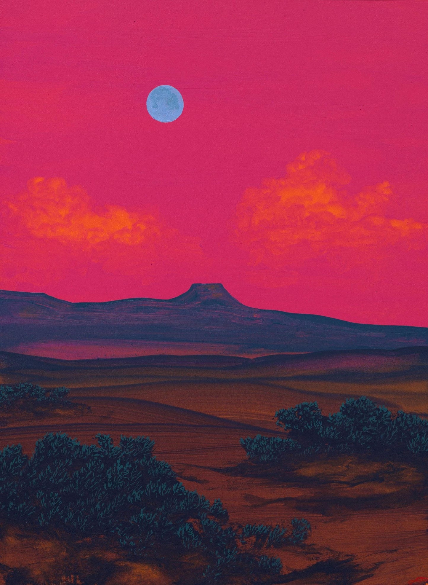 Abiquiú Series 4, No.13 - 9" x 12"- Southwestern Painting in Handmade Frame