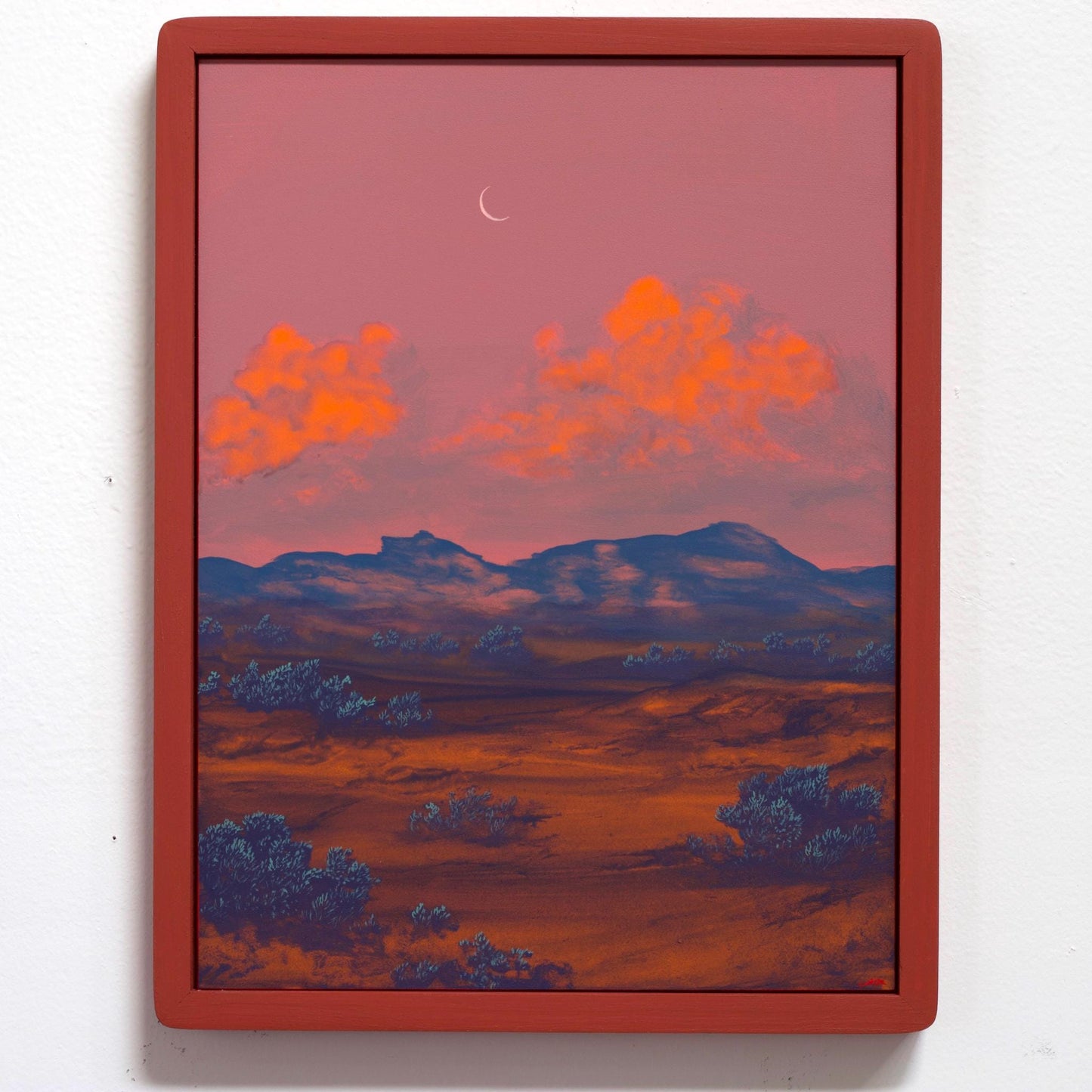 Chimayó Series 3, No.10 - 12" x 16", Original Southwestern Landscape Painting in Handmade Frame