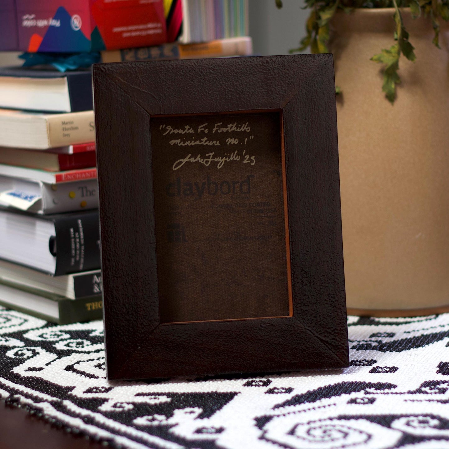 Santa Fe Foothills Miniature No.1 - 5" x 7", Original Southwestern Landscape Painting in Handmade Frame