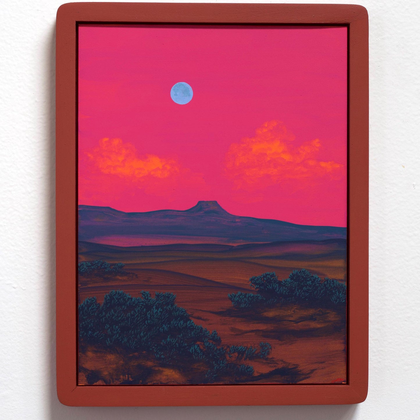 Abiquiú Series 4, No.13 - 9" x 12"- Southwestern Painting in Handmade Frame