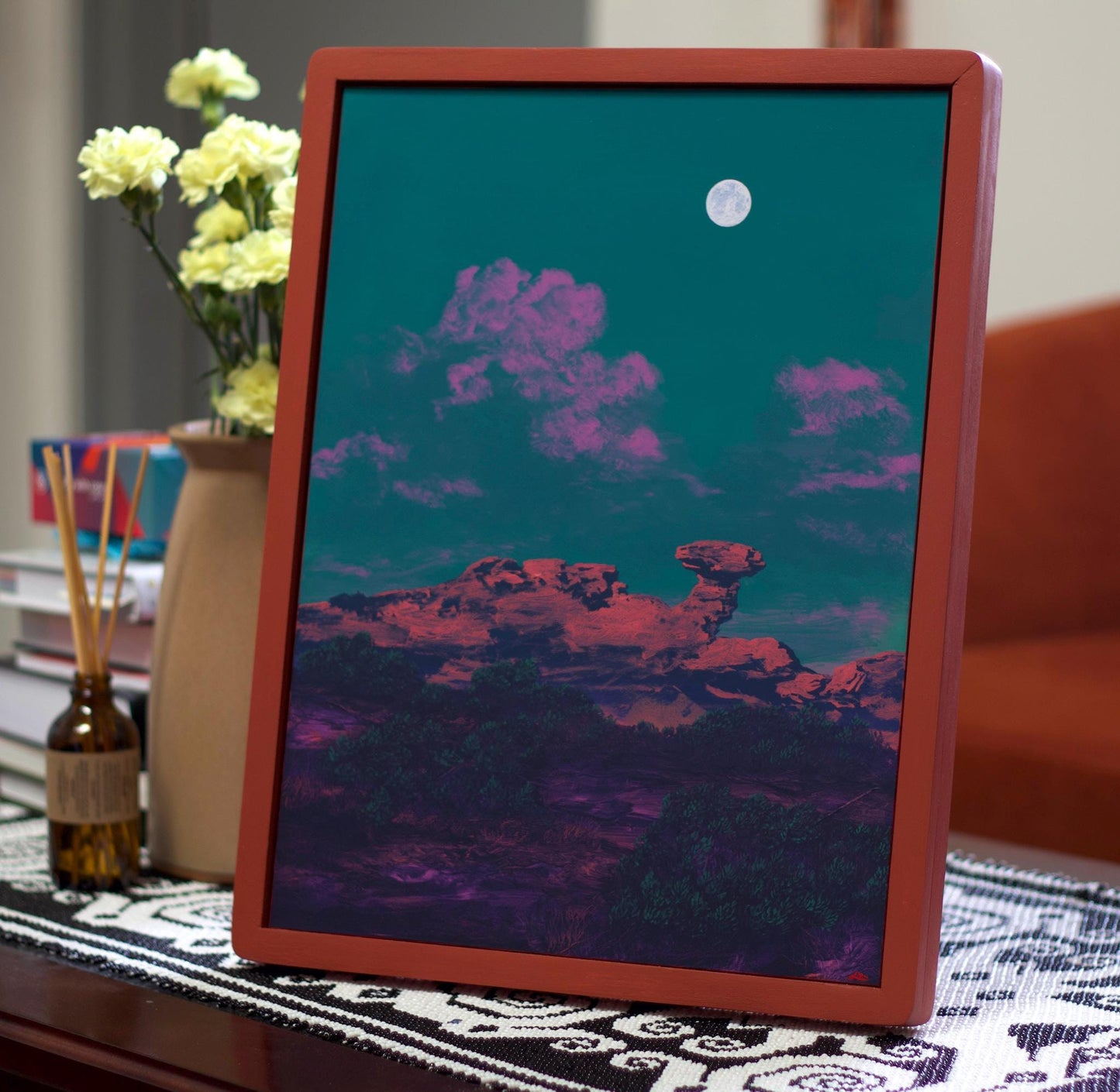 Camel Rock No.4 - 12" x 16", Original Southwestern Landscape Painting in Handmade Frame