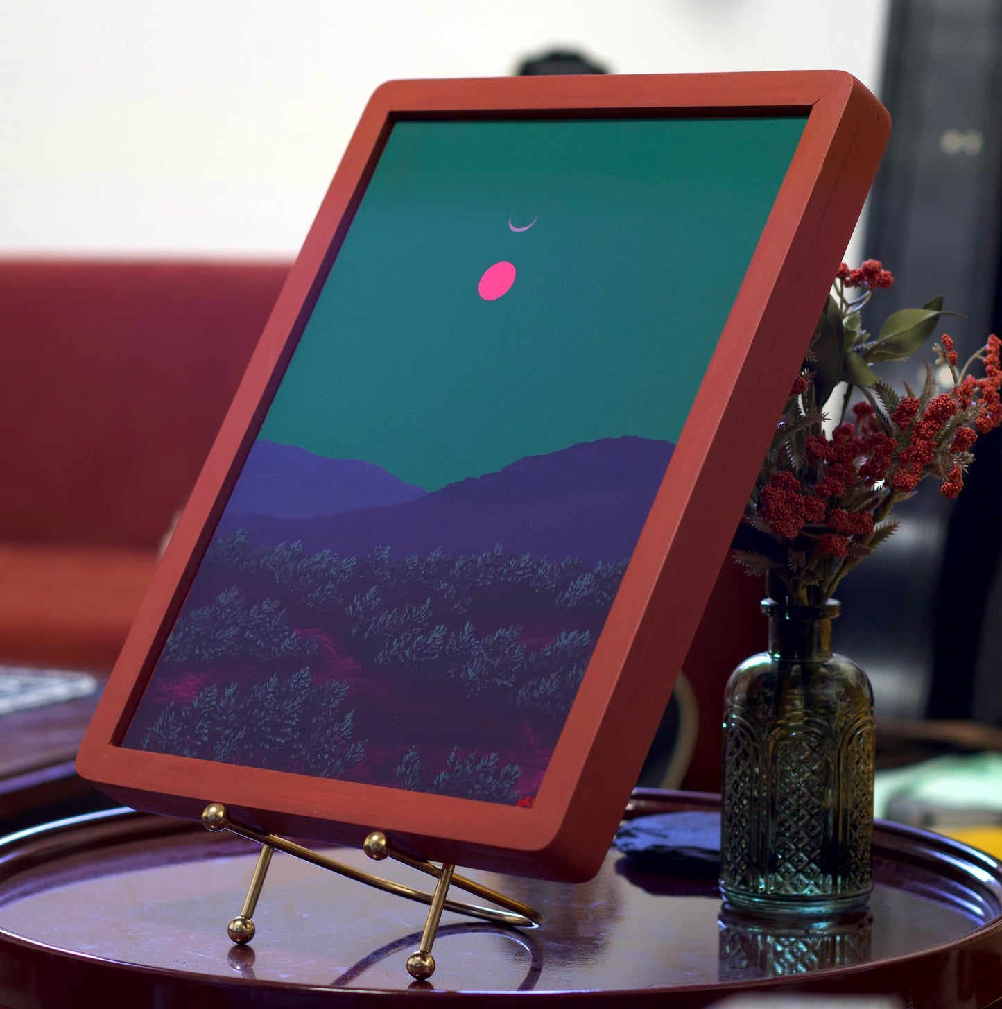 Arroyo Hondo No.1 - 9" x 12", Original Southwestern Landscape Painting in Handmade Frame