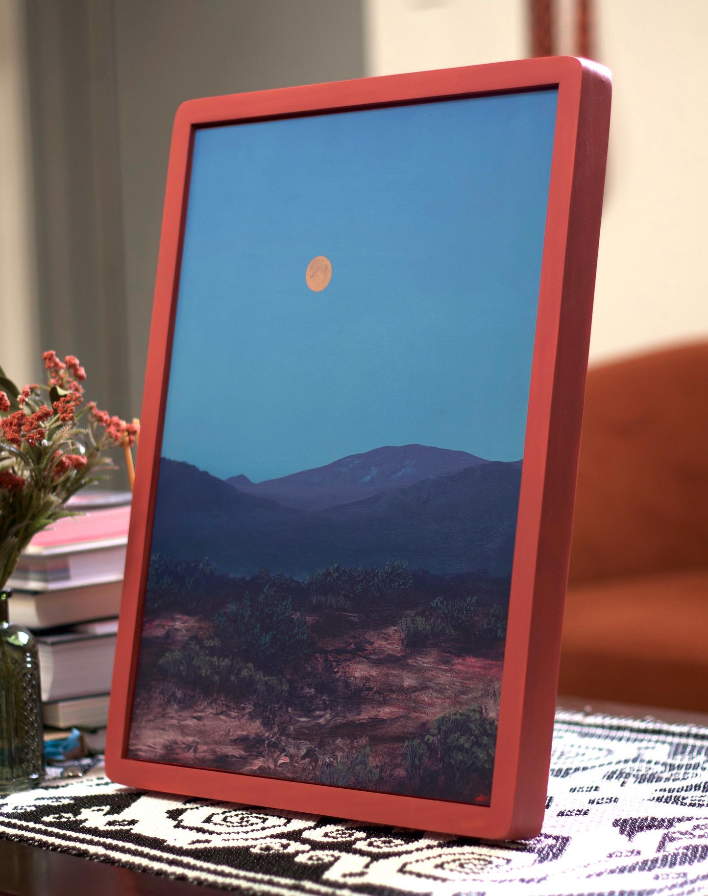 Sangre de Cristos - April 4th 2026 - 12" x 16", Original Southwestern Landscape Painting in Handmade Frame