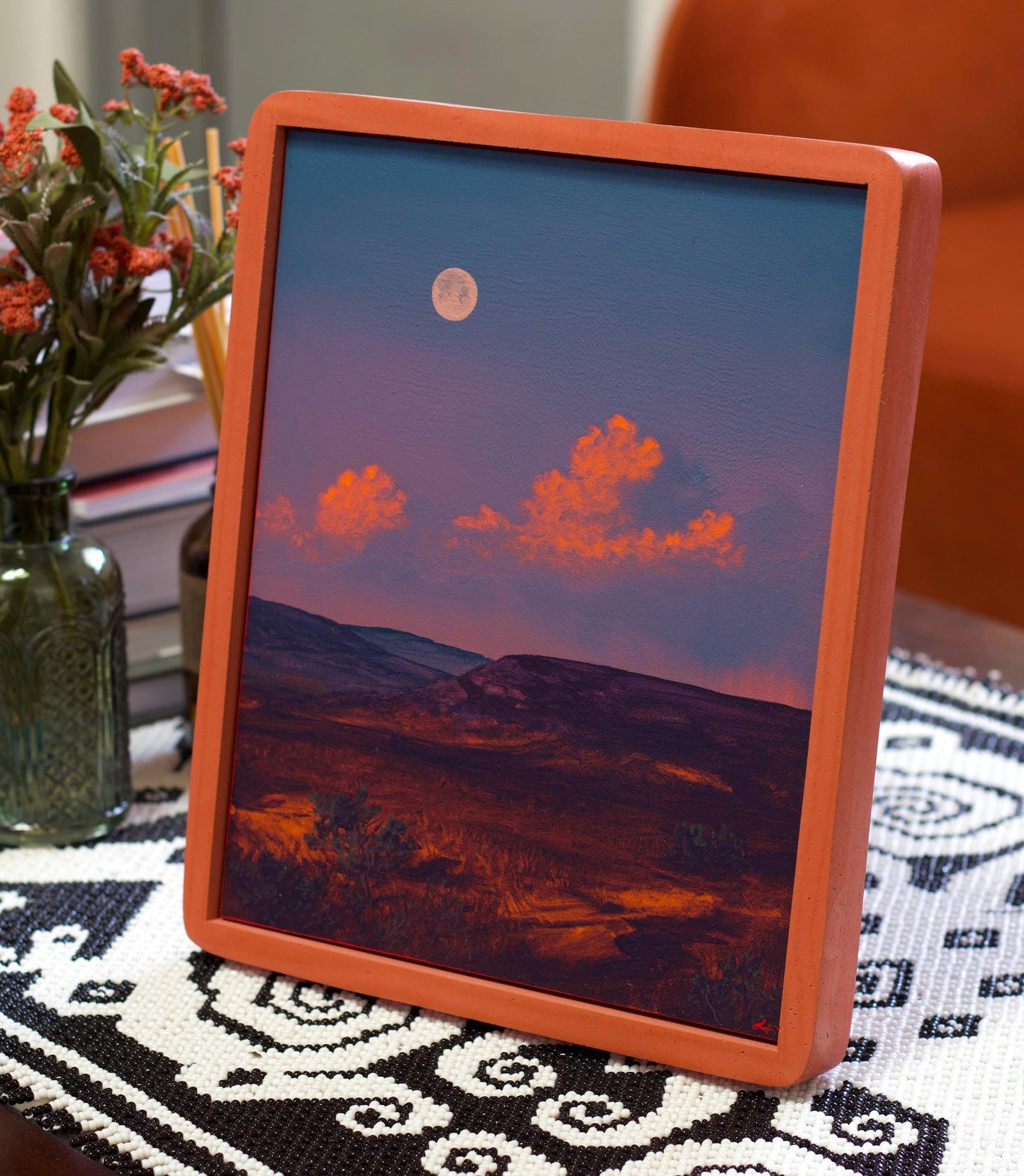 Ghost Ranch Series 2, No.2 - 8" x 10", Original Southwestern Landscape Painting in Handmade Frame