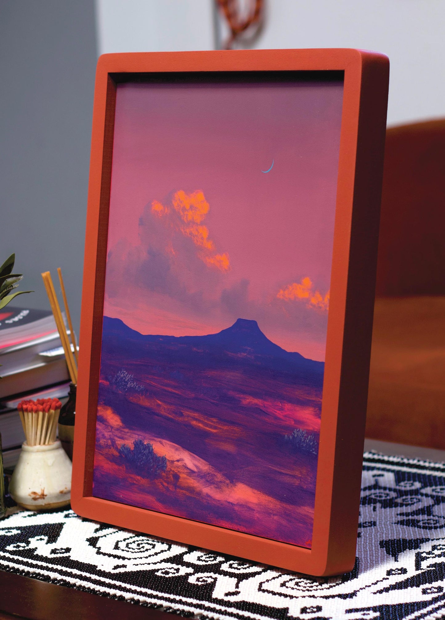 Cerro Pedernal, April 2026 - 12" x 16", Original Southwestern Landscape Painting in Handmade Frame