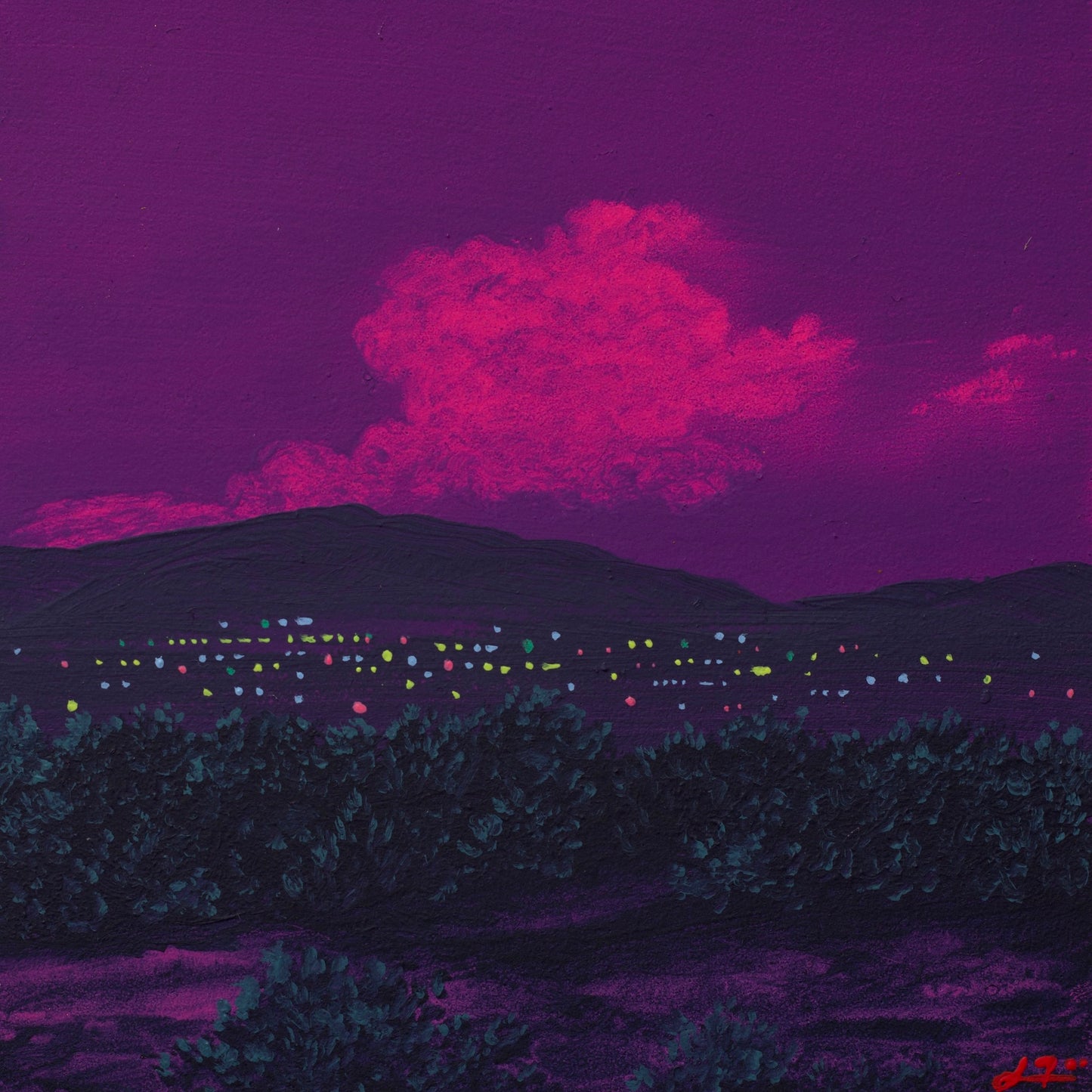 Santa Fe Nocturne Miniature No.5 - 4" x 4"