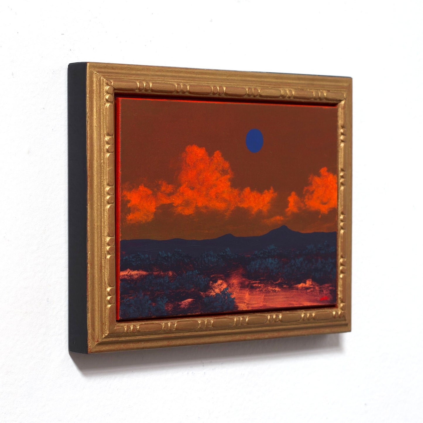 Agua Fria Miniature Series 2, No.2 - 5" x 7", Original Southwestern Landscape Oil Painting in Handmade Frame