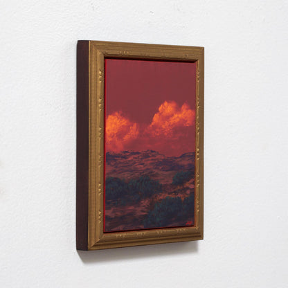 Chimayó Miniature Series 2, No.11 - 5" x 7", Original Southwestern Landscape Oil Painting in Handmade Frame