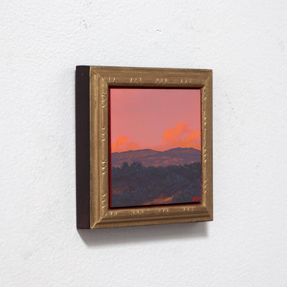 Sangre de Cristo Miniature Series 3, No.8 - 4" x 4" Southwestern Oil Painting in Handmade Frame