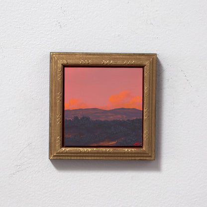 Sangre de Cristo Miniature Series 3, No.8 - 4" x 4" Southwestern Oil Painting in Handmade Frame