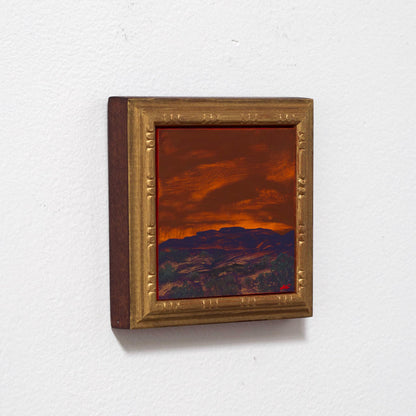 Chimayó Miniature Series 2, No.12 - 4" x 4" Southwestern Oil Painting in Handmade Frame