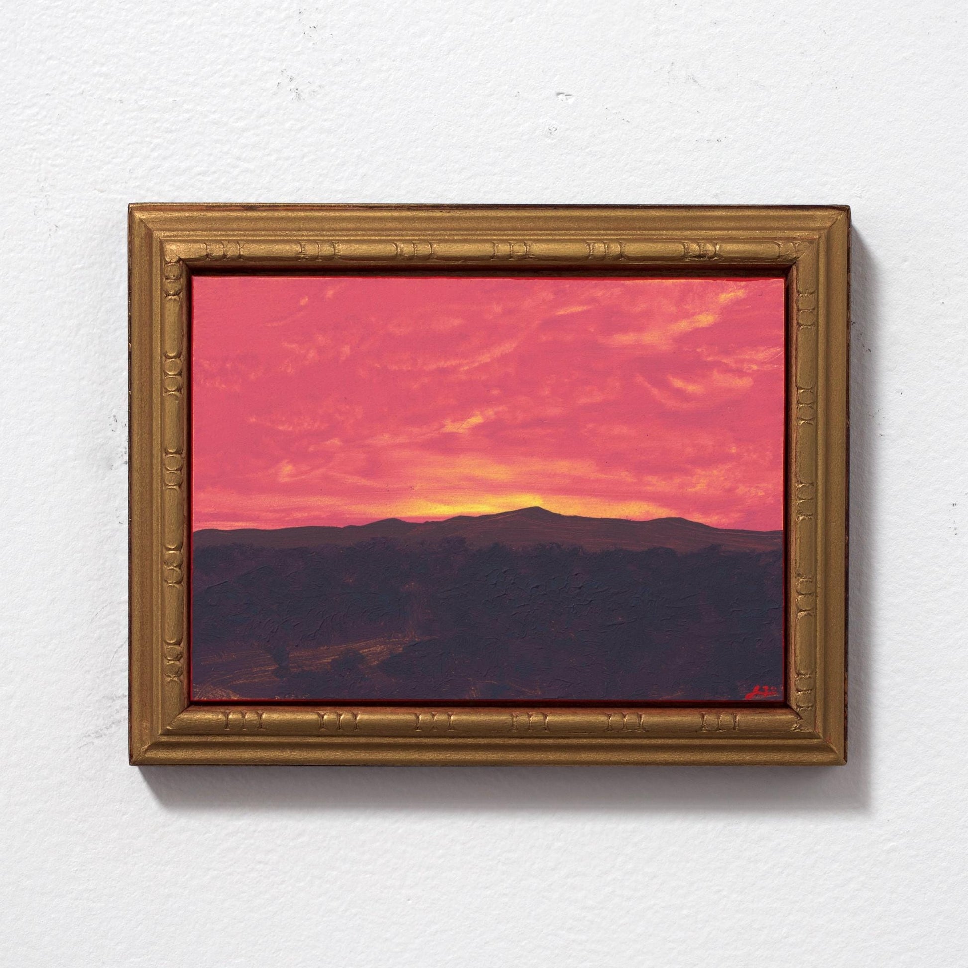 Jemez Miniature Series 3, No.7 - 5" x 7", Original Southwestern Landscape Oil Painting in Handmade Frame