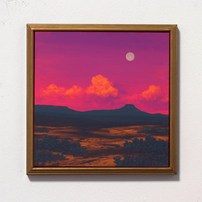 Abiquiú Series 4, No.9 - 12" x 12" Oil Painting in Handmade Frame