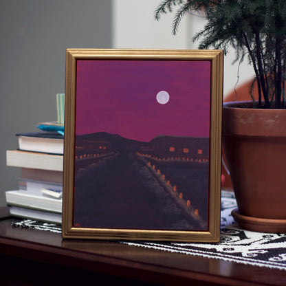 Winter in Santa Fe No.7 - 8" x 10"- Southwestern Oil Painting in Handmade Frame