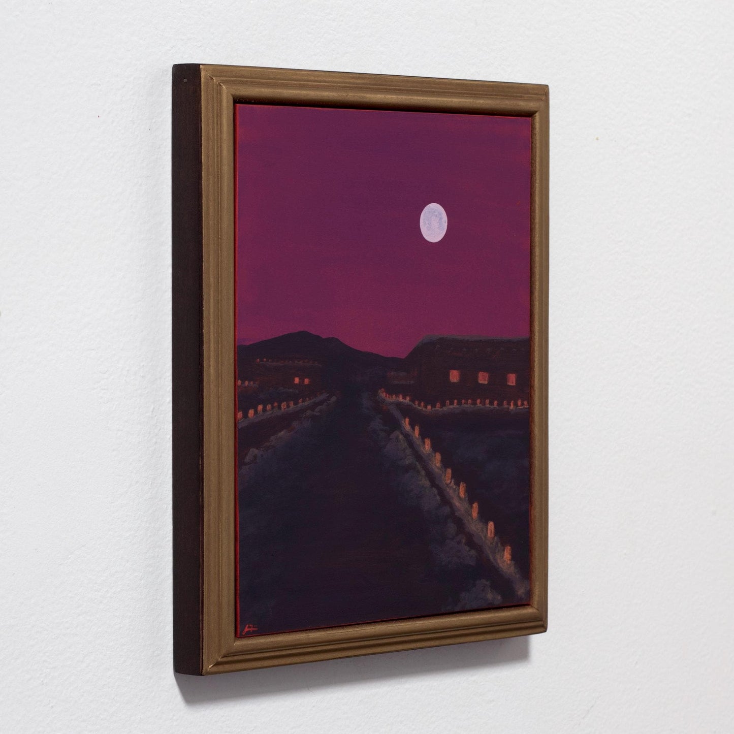 Winter in Santa Fe No.7 - 8" x 10"- Southwestern Oil Painting in Handmade Frame