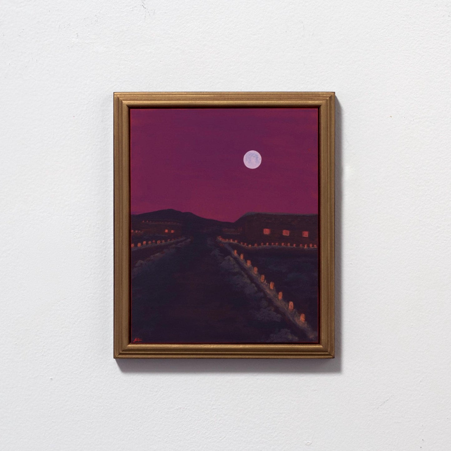 Winter in Santa Fe No.7 - 8" x 10"- Southwestern Oil Painting in Handmade Frame