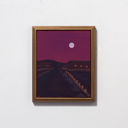 Winter in Santa Fe No.7 - 8" x 10"- Southwestern Oil Painting in Handmade Frame