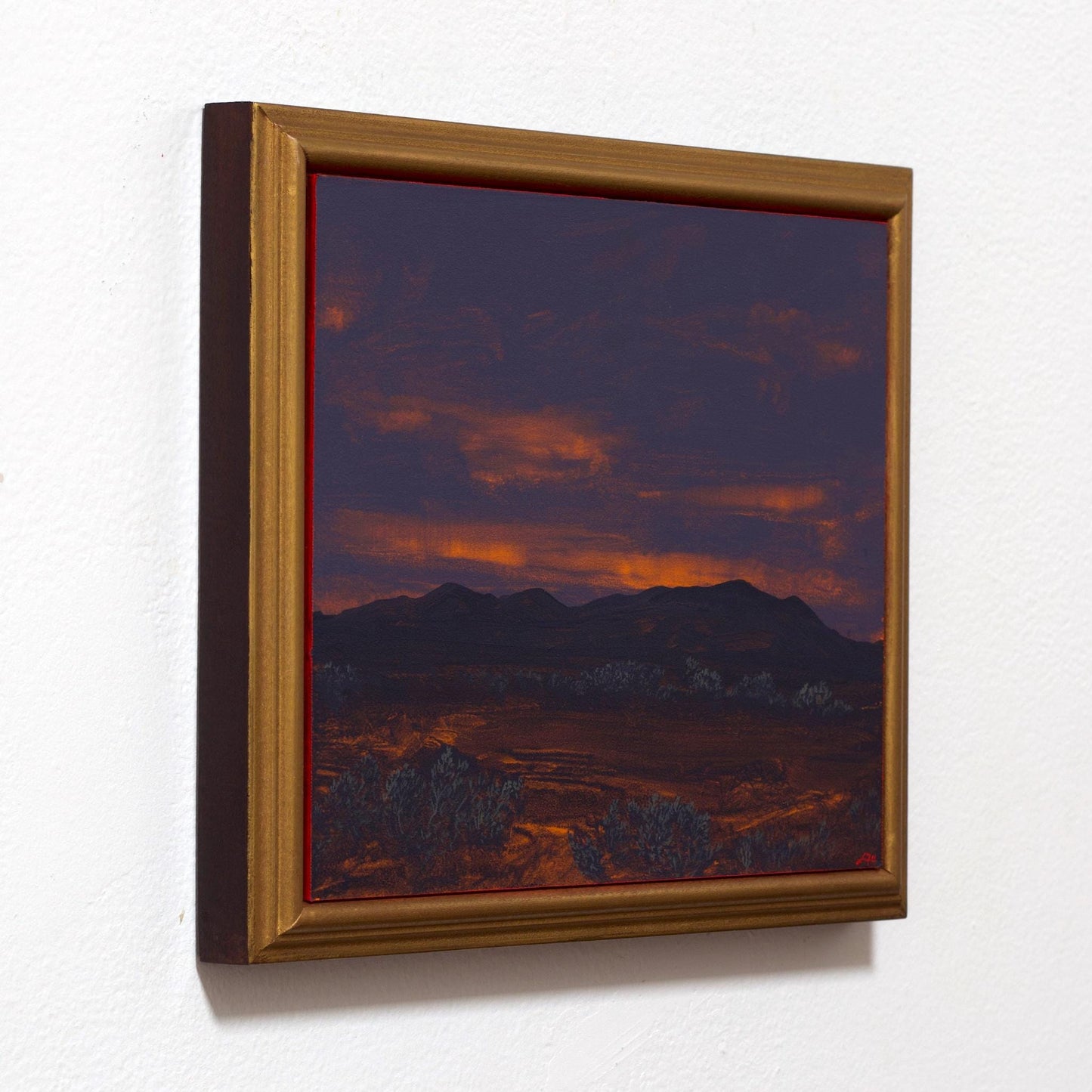 Ortiz Series 3, No.10 - 8" x 10", Original Southwestern Landscape Painting in Handmade Frame