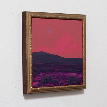 Sangre de Cristo Series 8, No.10 - 8" x 8", Original Southwestern Landscape Painting in Handmade Frame