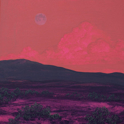 Sangre de Cristo Series 8, No.10 - 8" x 8", Original Southwestern Landscape Painting in Handmade Frame