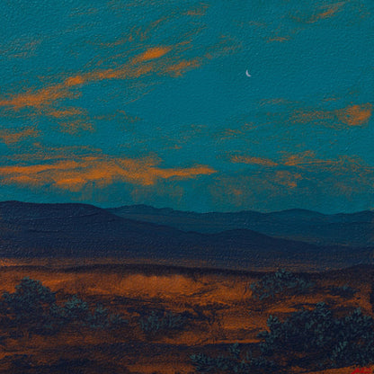 Jemez Miniature Series 4, No.5 - 6" x 6", Original Southwestern Landscape Painting in Handmade Frame