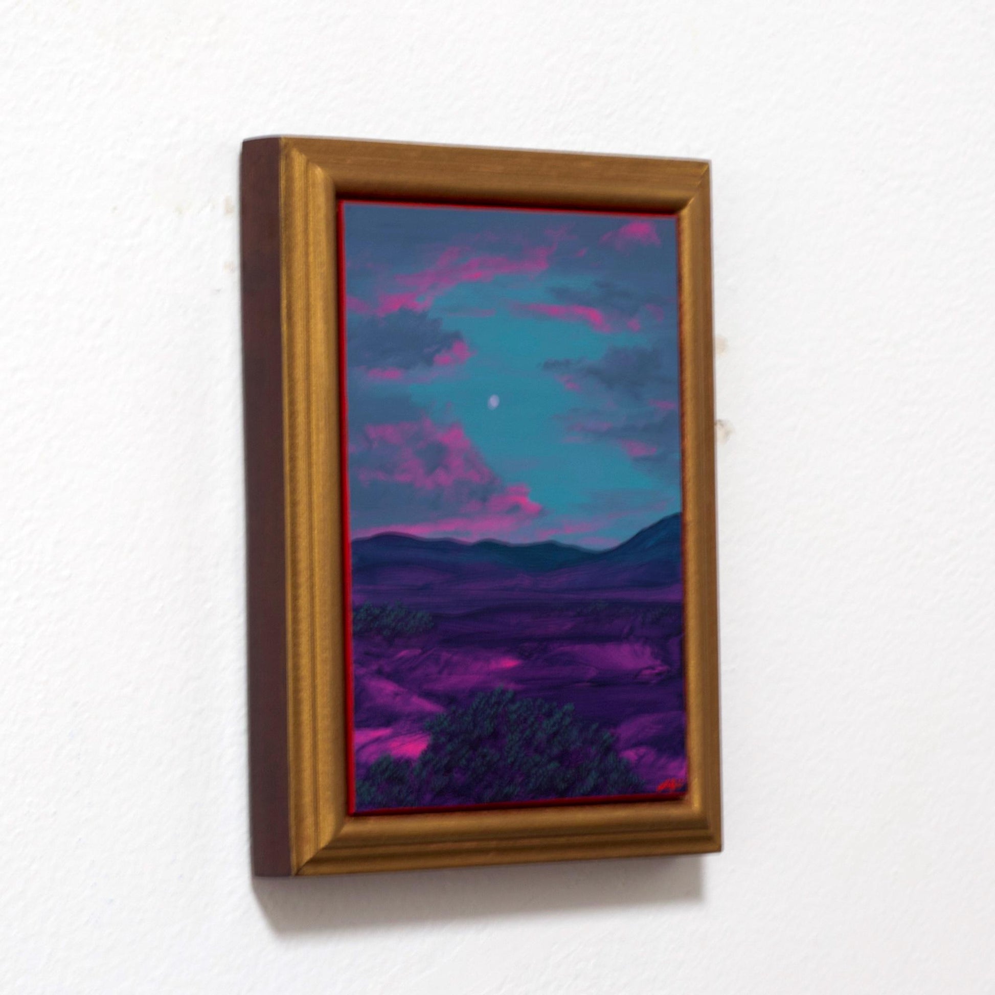Jemez Miniature Series 4, No.6 - 5" x 7", Original Southwestern Landscape Painting in Handmade Frame