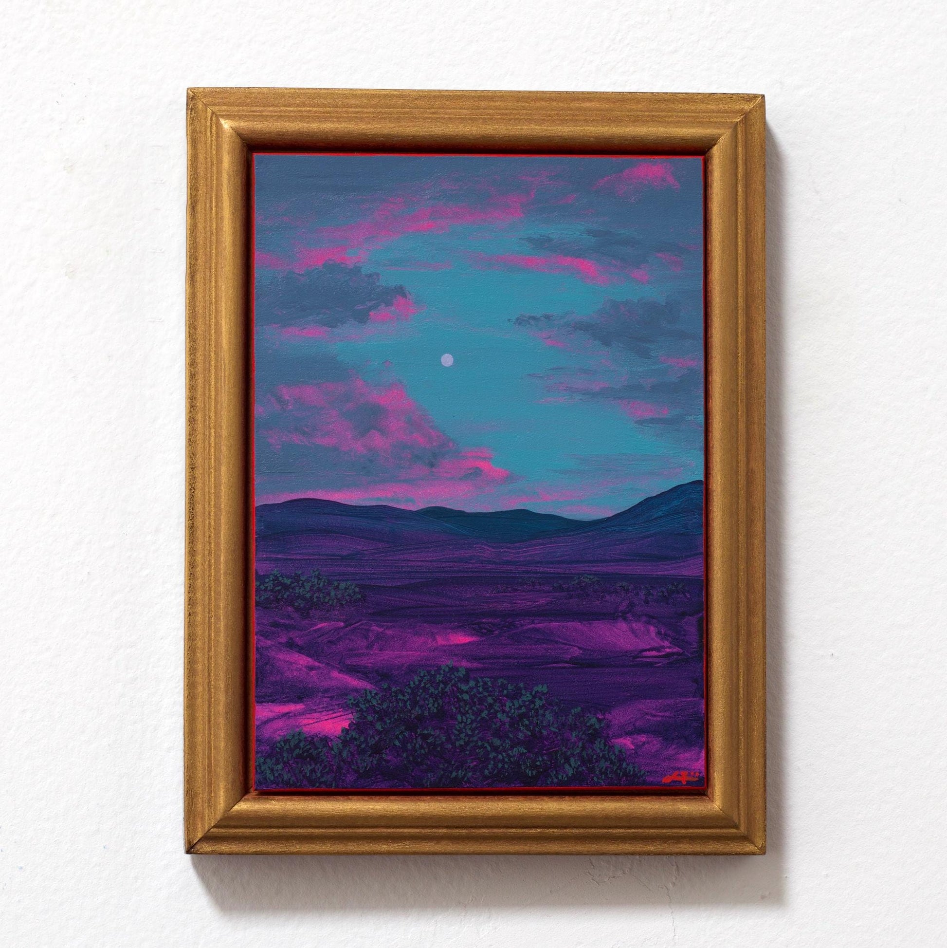 Jemez Miniature Series 4, No.6 - 5" x 7", Original Southwestern Landscape Painting in Handmade Frame