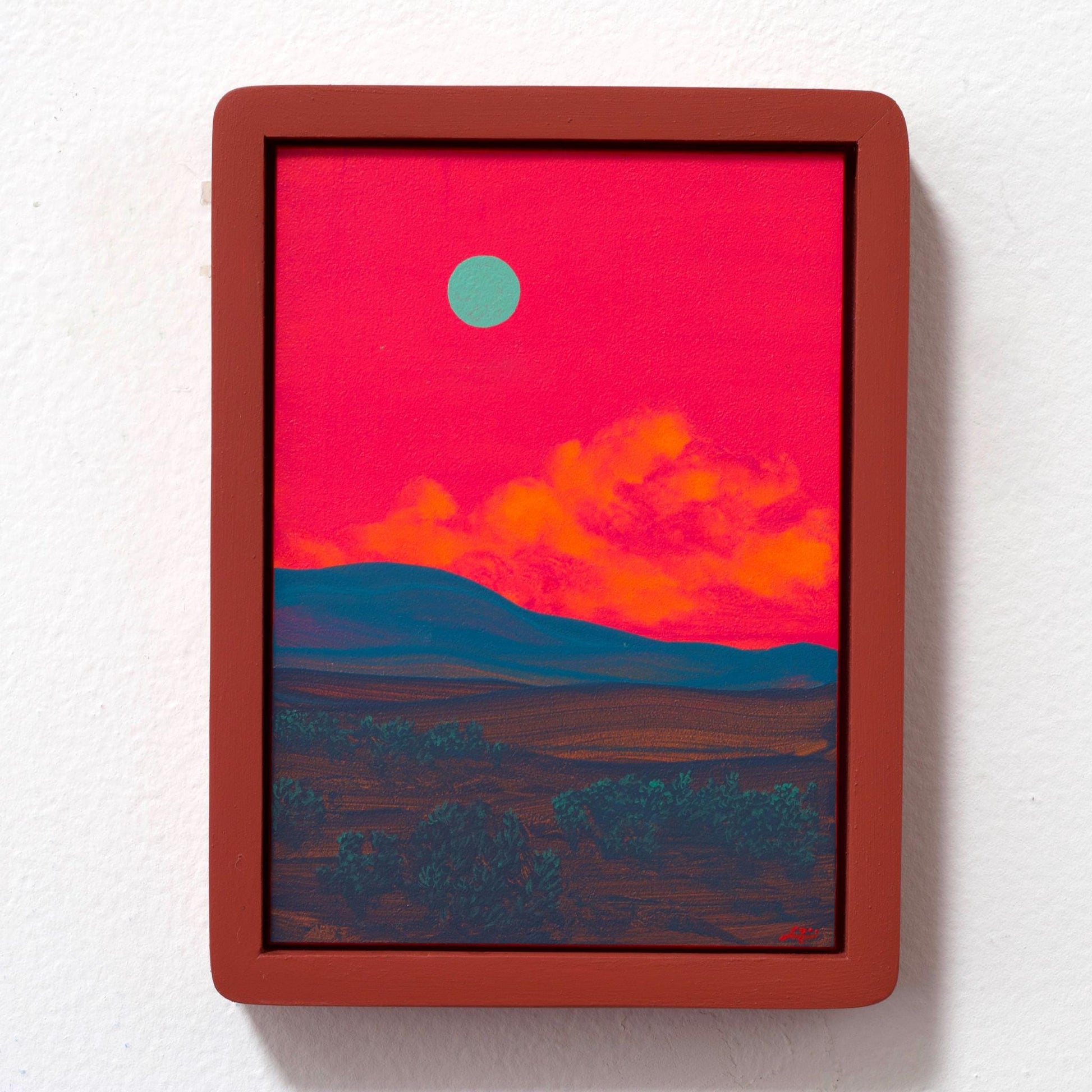 Sangre de Cristo Miniature Series 4, No.5 - 5" x 7", Original Southwestern Landscape Painting in Handmade Frame