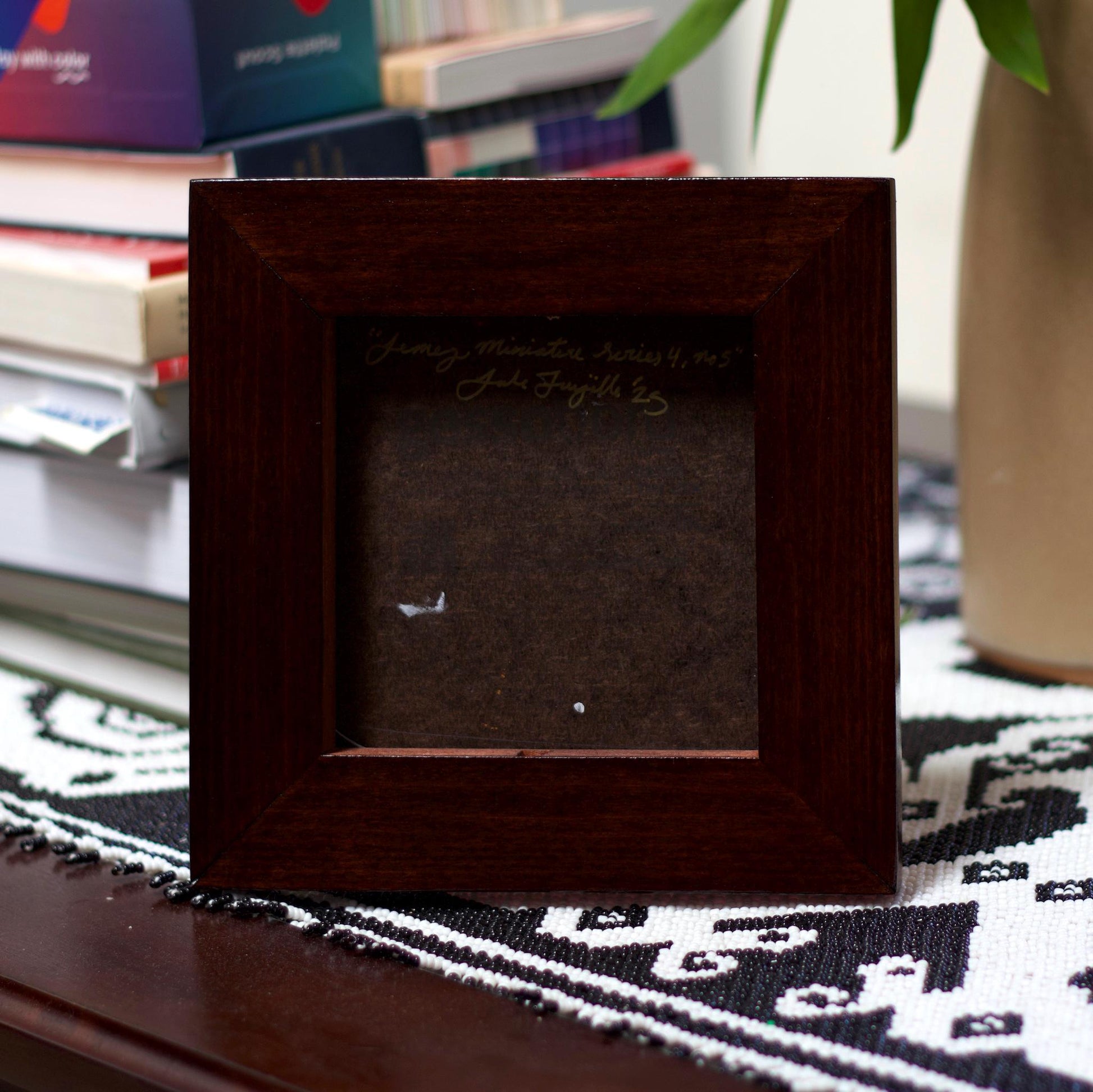 Jemez Miniature Series 4, No.5 - 6" x 6", Original Southwestern Landscape Painting in Handmade Frame