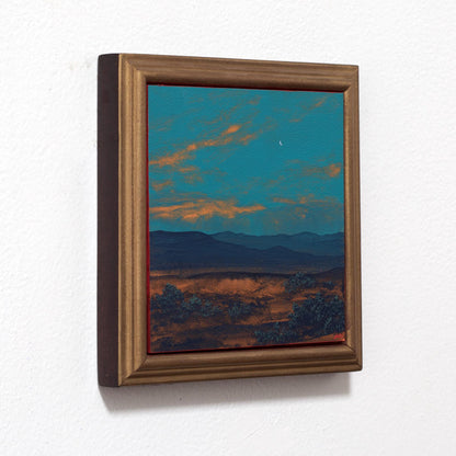 Jemez Miniature Series 4, No.5 - 6" x 6", Original Southwestern Landscape Painting in Handmade Frame