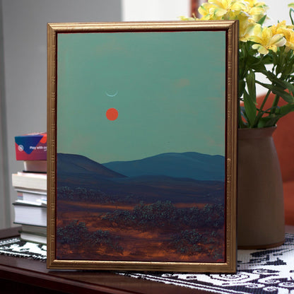 Tesuque No.7 - 12" x 16"- Southwestern Landscape Painting in Handmade Frame