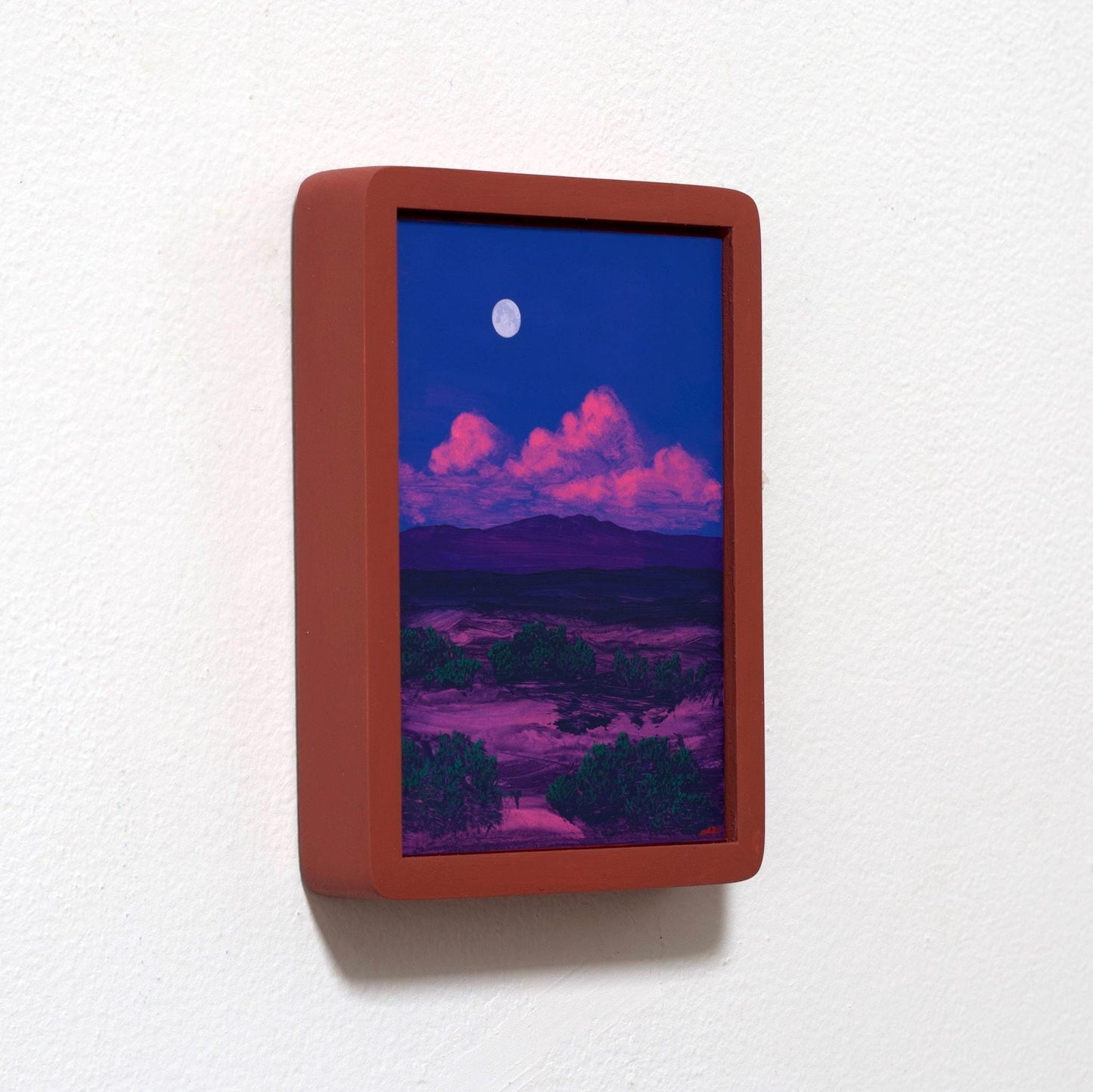 Sangre de Cristo Miniature Series 3, No.6 - 5" x 7", Original Southwestern Landscape Painting in Handmade Frame