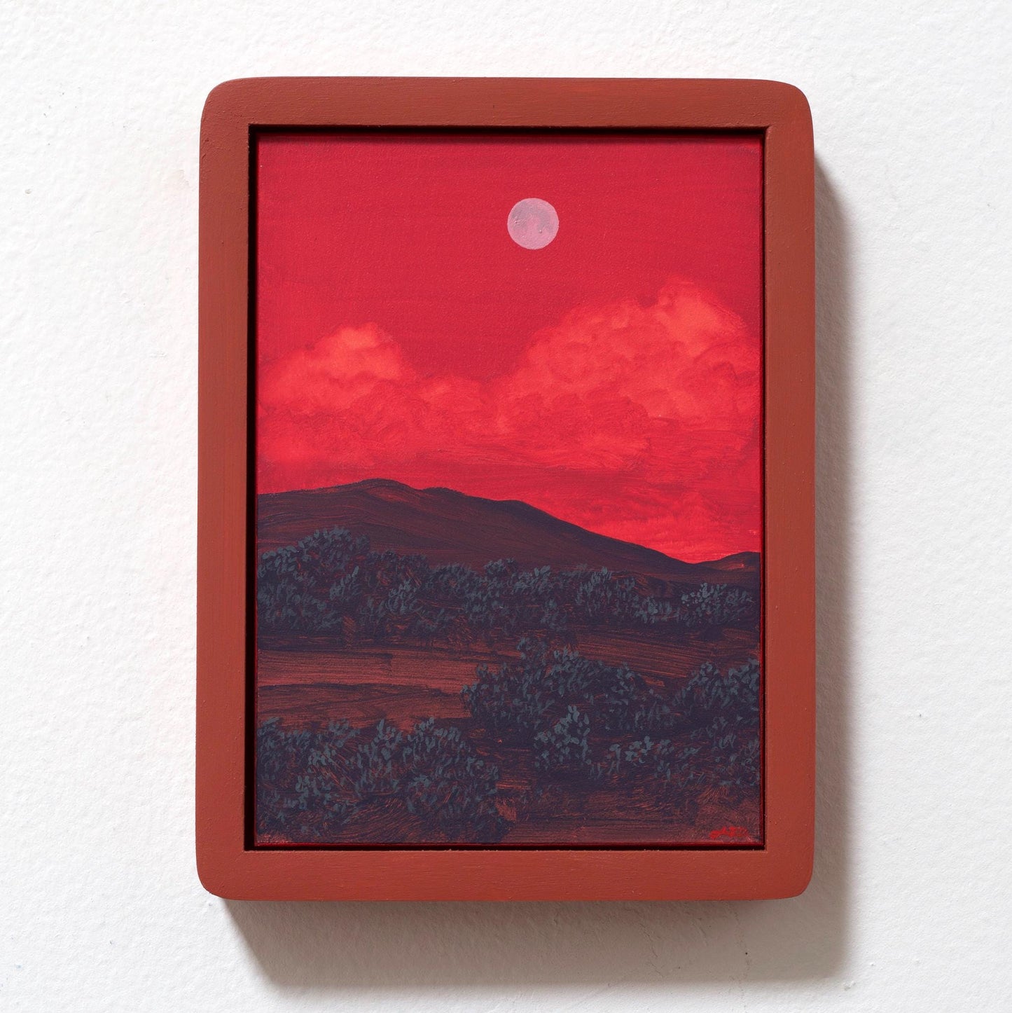 Sangre de Cristo Miniature Series 3, No.7 - 5" x 7", Original Southwestern Landscape Painting in Handmade Frame