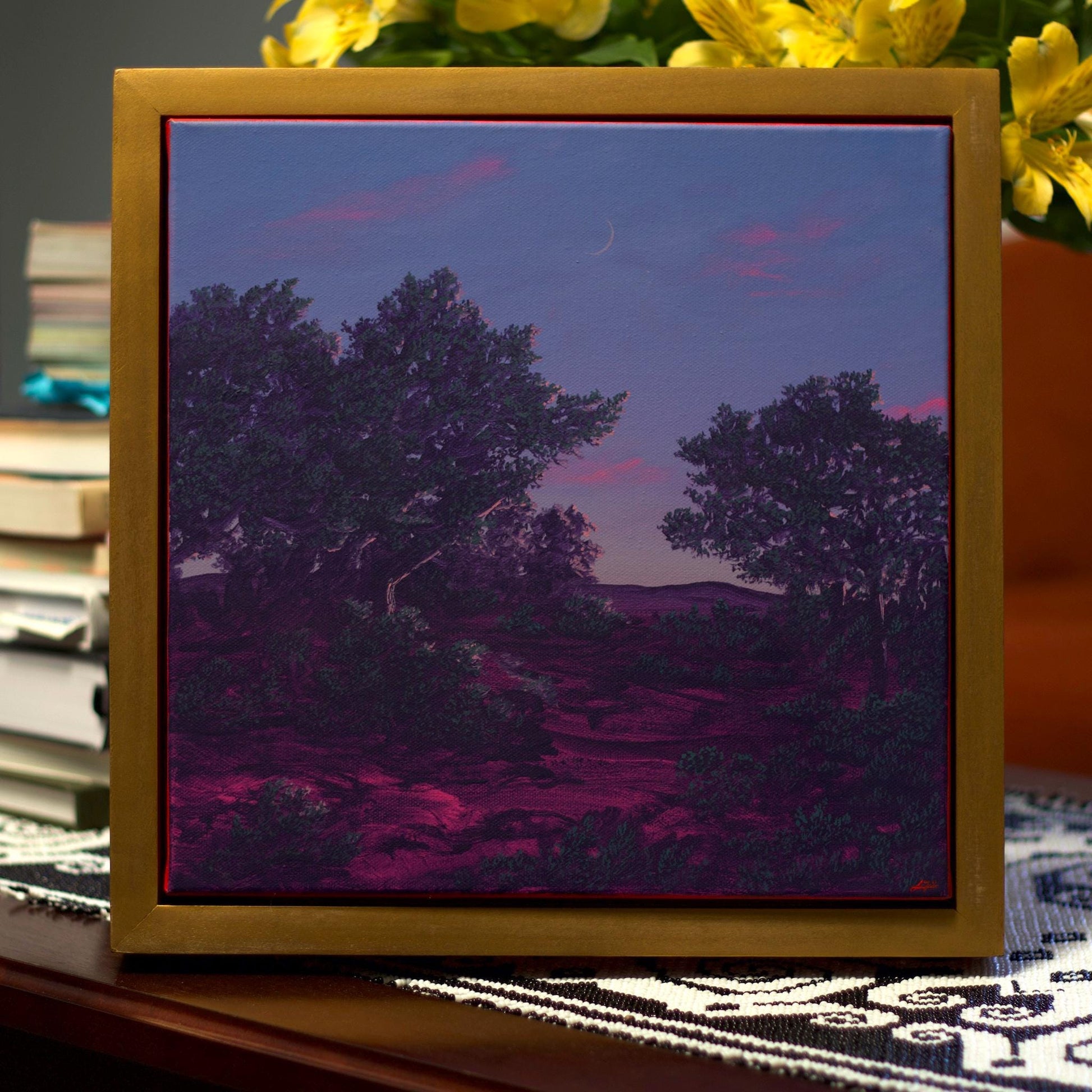 Big Tesuque No.2 - 12" x 12" Oil Painting in Handmade Frame