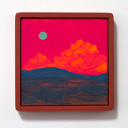 Sangre de Cristo Series 8, No.11 - 8" x 8", Original Southwestern Landscape Painting in Handmade Frame